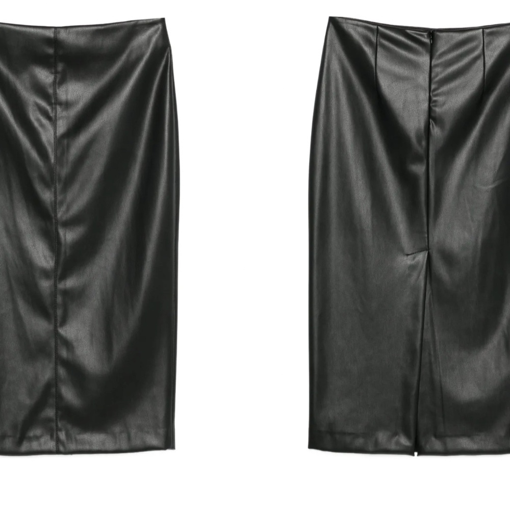 (nude) Italian brand - Vegan leather pencil skirt